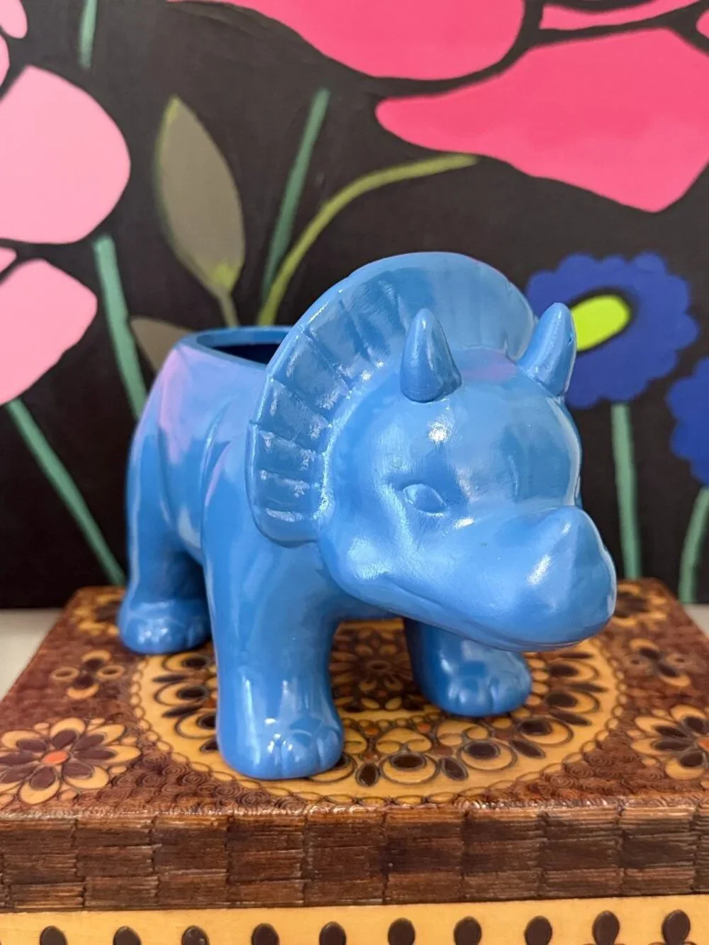 Kawaii Triceratops Dinosaur Plant Pot Novelty Decor